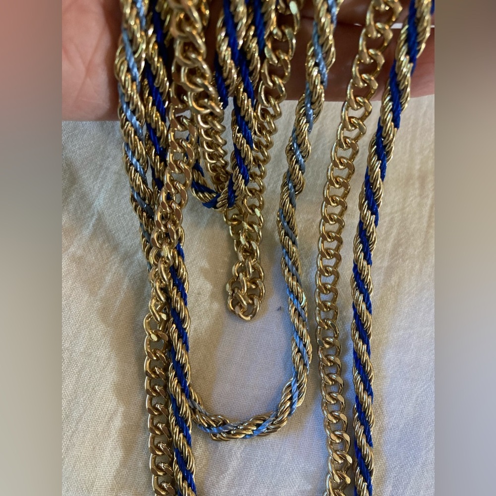 Multi Chains With Blue Layered Statement Runway N… - image 4